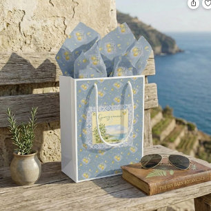 Italienischer botanischer Küstenmonogramm-Zitronen Kleine Geschenktüte