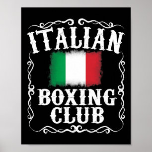 Italienischer Boxclub T-Shirt Vintage Boxer Italie Poster