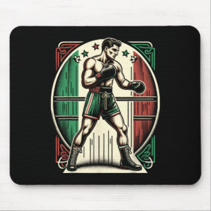 Italienischer Boxer - Vintage Boxflagge Italien Mousepad