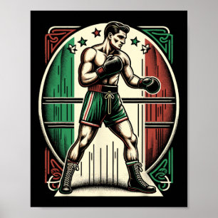 Italienischer Boxer - Vintage Boxflagge Italien Poster