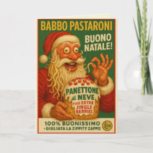 Italienischer Brainrot Babbo Pastaroni Weihnachten Karte