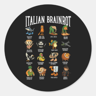 Italienischer Brainrot-Ballerina-Ino-Charakter-Mem Runder Aufkleber