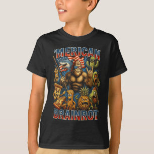 Italienischer Brainrot Big Meme 4. Juli Flagge Fuß T-Shirt