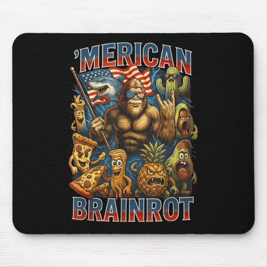 Italienischer Brainrot Großer Meme 4. Juli Flagge Mousepad (Vorne)