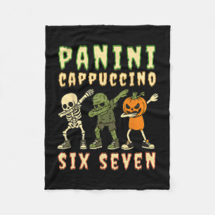 Italienischer Brainrot Halloween Panini Cappuccino Fleecedecke