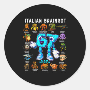 Italienischer Brainrot Lustiger 67 Meme Geburtstag Runder Aufkleber