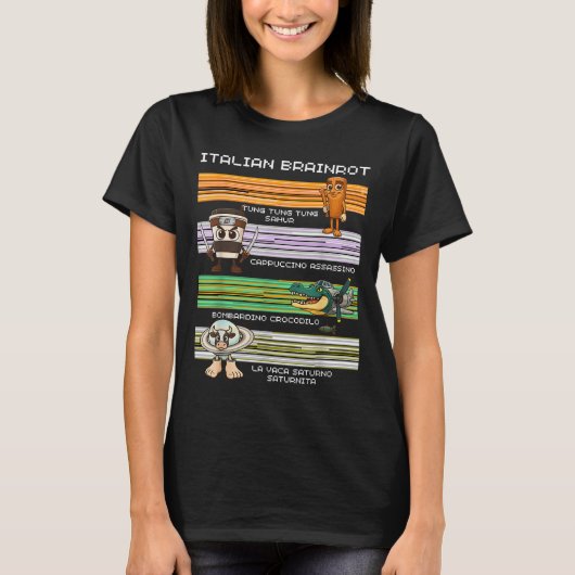 Italienischer Brainrot Meme Funny Compilation-Char T-Shirt (Vorderseite)