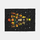 Italienischer Brainrot-Meme-Weihnachtsbaum Brain R Fleecedecke (Vorderseite (Horizontal))