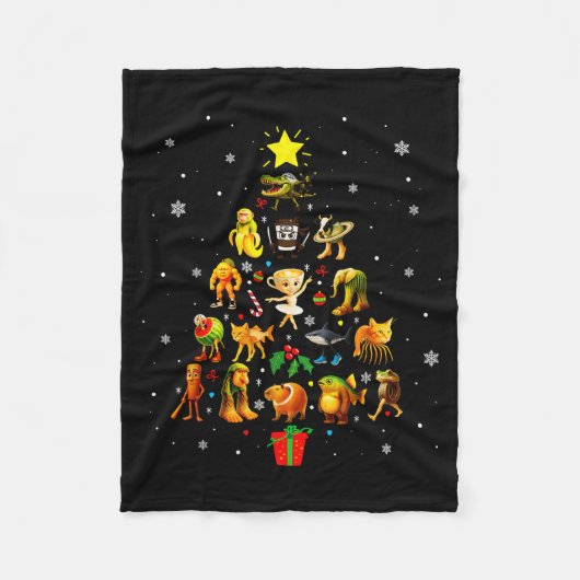 Italienischer Brainrot-Meme-Weihnachtsbaum Brain R Fleecedecke (Vorderseite)