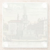 Italienischer Brunnen auf dem Platz der Stadt bei  Glasuntersetzer (Rückseite)