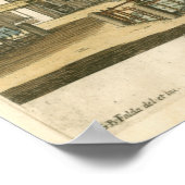 Italienischer Brunnen auf dem Platz der Stadt bei  Poster (Ecke)