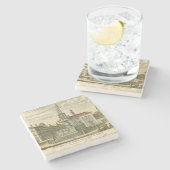 Italienischer Brunnen auf dem Platz der Stadt bei Steinuntersetzer (Seitenansicht)