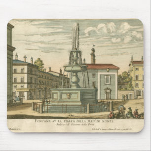 Italienischer Brunnen auf dem Stadtplatz von Falda Mousepad