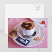 Italienischer Cappuccino mit Liebe Postkarte (Vorne/Hinten)