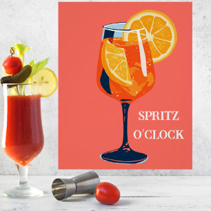Italienischer Cocktail Happy Hour Vintage Retro Ab Poster