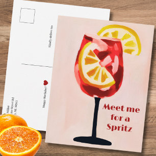 Italienischer Cocktail Happy Hour Vintage Retro Bu Postkarte