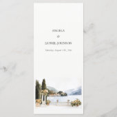 Italienischer Comer See Hochzeit Italien Menükarte (Rückseite)