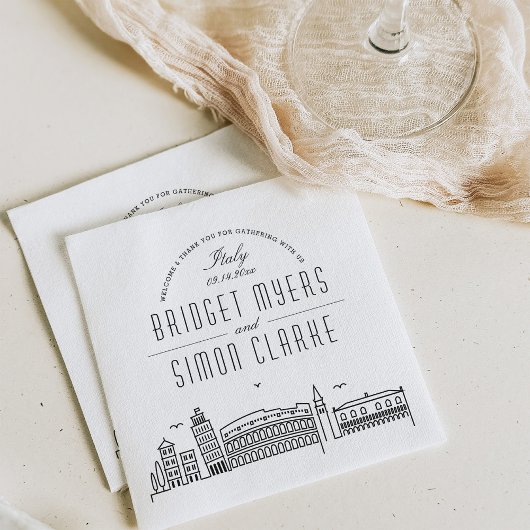 Italienischer Deko Skyline | Hochzeitsveranstaltun Serviette