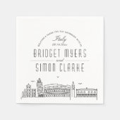 Italienischer Deko Skyline | Hochzeitsveranstaltun Serviette (Vorderseite)