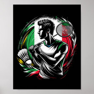 Italienischer Dminton Player Sportsman Athlete Coa Poster