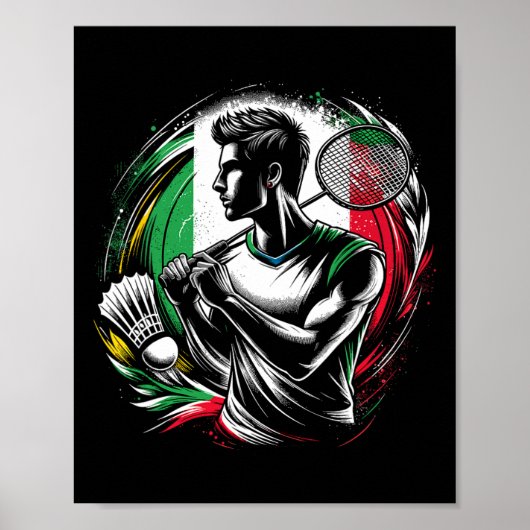 Italienischer Dminton Player Sportsman Athlete Coa Poster (Vorne)