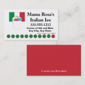 Italienischer Eisverkäufer oder Shop-Lochkarte Treuekarte (Vorne/Hinten)