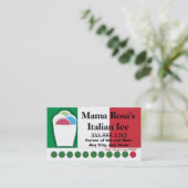 Italienischer Eisverkäufer oder Shop mit Flaggenfa Treuekarte (Stehend Vorderseite)