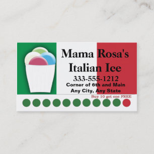 Italienischer Eisverkäufer oder Shop mit Flaggenfa Treuekarte