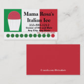 Italienischer Eisverkäufer oder Shop mit Flaggenfa Treuekarte (Vorne/Hinten)