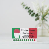 Italienischer Eisverkäufer oder Shop mit Flaggenfa Treuekarte (Stehend Vorderseite)