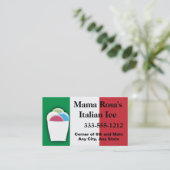 Italienischer Eisverkäufer oder Shop mit Flaggenfa Visitenkarte (Stehend Vorderseite)