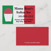 Italienischer Eisverkäufer oder Shop mit Flaggenfa Visitenkarte (Vorne/Hinten)