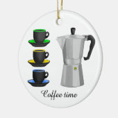 Italienischer Espresso-Kaffeekorb Keramikornament (Links)