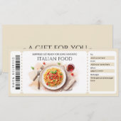 Italienischer Essens-Gutschein Einladung (Vorne/Hinten)
