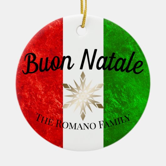Italienischer Familienname Buon Natale Fahndung We Keramik Ornament (Vorne)