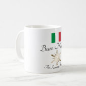 Italienischer Familienname Buon Natale Flag und Sn Kaffeetasse (Vorderseite Links)