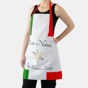 Italienischer Familienname Buon Natale Flag und Sn Schürze