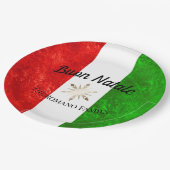 Italienischer Familienname Buon Natale Flag Weihna Pappteller (Schrägansicht)