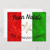 Italienischer Familienname Buon Natale Flag Weihna Postkarte (Vorne/Hinten)