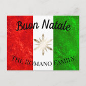 Italienischer Familienname Buon Natale Flag Weihna Postkarte (Vorderseite)