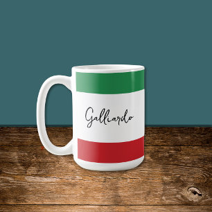 Italienischer Familienname nach Maß Kaffeetasse