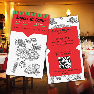 Italienischer Feinkost-Restaurant-Chef Visitenkarte