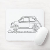 Italienischer Fiat Cinquecento 500 cc Oldtimer Blu Mousepad (Mit Mouse)