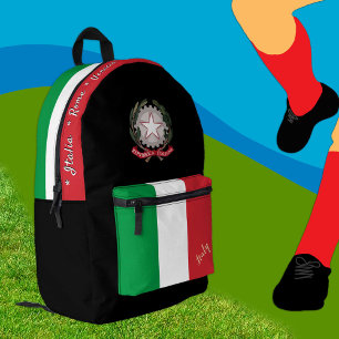 Italienischer Flag-Rucksack, Italien, Patriot-Schw Bedruckter Rucksack