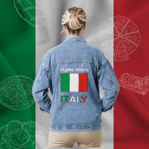Italienischer Flagge Republik-Tag Stolz Personalis Jeansjacke