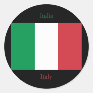Italienischer Flaggen-Aufkleber Runder Aufkleber