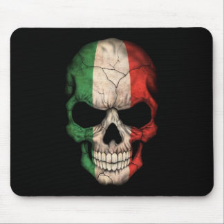 Italienischer Flaggen-Schädel auf Schwarzem Mousepad