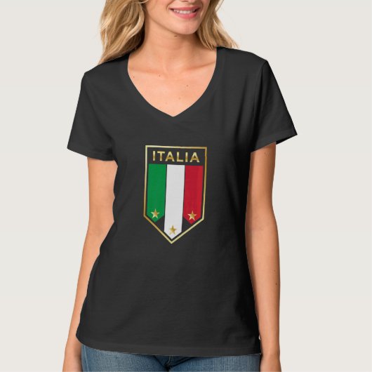 Italienischer Flaggenschild für Grafiker T-Shirt (Vorderseite)