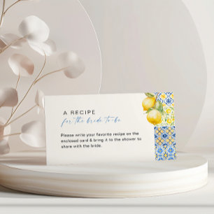 Italienischer Fliesenrezeptum für das Mittelmeer Begleitkarte