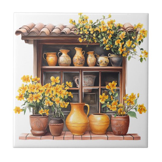 Italienischer Frühling Clipart Fliese (Vorderseite)